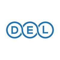 del-Brief-Logo-Design auf schwarzem Hintergrund.del-Kreativinitialen-Buchstaben-Logo-Konzept.del-Vektor-Briefdesign. vektor