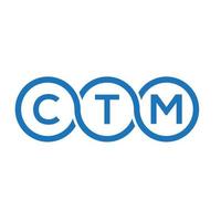 ctm-Brief-Logo-Design auf schwarzem Hintergrund. ctm kreative Initialen schreiben Logo-Konzept. ctm Briefgestaltung. vektor