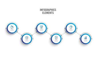 abstrakte Elemente der Grafik Infografik Vorlage mit Beschriftung, integrierte Kreise. Geschäftskonzept mit 6 Optionen. für Inhalt, Diagramm, Flussdiagramm, Schritte, Teile, Zeitleisten-Infografiken, Workflow-Layout. vektor