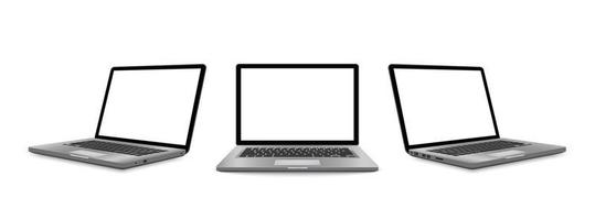 Laptop lokalisiert auf weißem Hintergrund. Vektorillustration. vektor