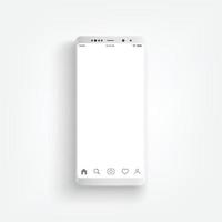 modernes realistisches weißes Smartphone. Smartphone mit Rand Seite Stil, 3D-Vektor-Illustration des Handys. vektor