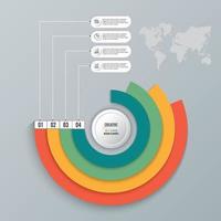 Business-Infografiken Kreis Origami-Stil-Vektor-Illustration. kann für Workflow-Layout, Banner, Diagramm, Nummernoptionen, Step-Up-Optionen, Webdesign verwendet werden. vektor