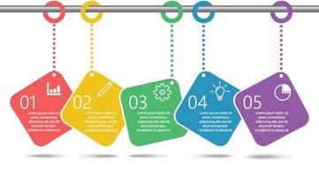 tidslinje infographics designmall med 5 alternativ, processdiagram, vektor eps10 illustration