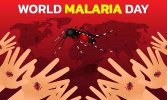 världsmalariadagens konceptdesign för malariadagen. vektor