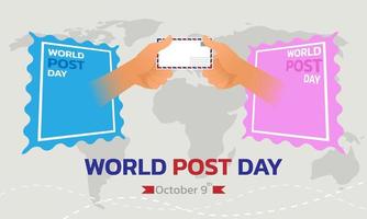 bakgrund för World Post Day. vektor