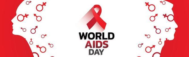 Welt-Aids-Tag-Banner-Hintergrundillustration. vektor
