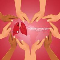 världen tuberkulosdagen 24 mars. medicinsk solidaritetsdag koncept. vektor illustration.