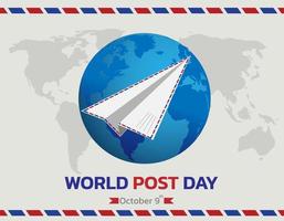 bakgrund för World Post Day. vektor