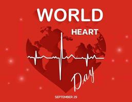 vektor illustration, affisch eller banderoll för världen hjärta dag
