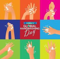 Tag des Händewaschens. Abbildung zum Händewaschen. Wasser, Händewaschen, Putzen. Hygienekonzept. vektor