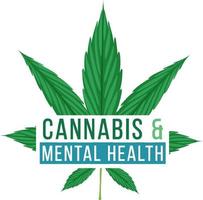 Plakatdesign mit Wort Cannabis und psychischer Gesundheit vektor