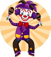 färgglad clown seriefigur vektor