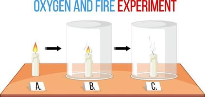 syre- och brandvetenskapligt experiment vektor