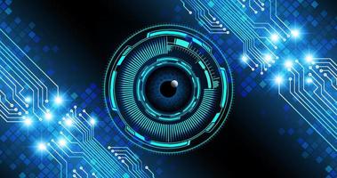 Hintergrund des zukünftigen Technologiekonzepts der Cyberschaltung des blauen Auges vektor