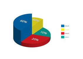 infographics och diagram cirkel 3d för affärspresentation vektorillustration vektor