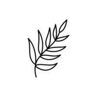 Jesu intåg i jerusalem. vektor palm gren monoline ikon. linjär stil tecken för mobil koncept och webbdesign. hebreisk oliv enkel linje. judiska semester symbol, logotyp illustration