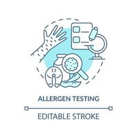 Symbol für das türkisfarbene Konzept für Allergentests. analysedienst abstrakte idee dünne linie illustration. allergische Reaktion. isolierte Umrisszeichnung. editierbarer Strich. Arial, unzählige pro-fette Schriftarten verwendet vektor