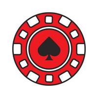 kasinochip färgikon. gambling token med spade tecken. kasino. isolerade vektor illustration