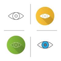 Ikone des menschlichen Auges. flaches Design, lineare und Farbstile. Augenheilkunde. gute Sicht. isolierte Vektorgrafiken vektor