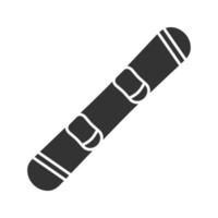 Snowboard-Glyphen-Symbol. Silhouettensymbol. negativer Raum. vektor isolierte illustration