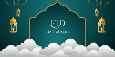 eid mubarak bakgrundsdesign. vektorillustration för gratulationskort, affischer och banderoller vektor