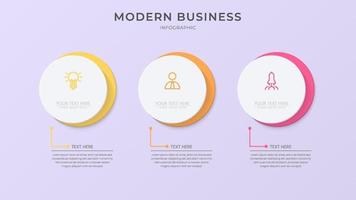 minimalistische 3D-Infografik-Vektorvorlage mit Schritten zum Erfolg. Präsentation mit Symbolen für Linienelemente. geschäftskonzeptdesign kann für web-, broschüren-, diagramm-, diagramm- oder bannerlayout verwendet werden vektor