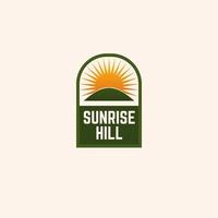 sunrise hill landskap natur modern logotyp vektor