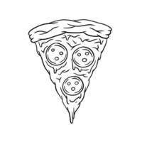 handgezeichnete Pizza. italienische nationale küche. vektor