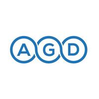 agd-Buchstaben-Logo-Design auf schwarzem Hintergrund. agd kreatives Initialen-Buchstaben-Logo-Konzept. agd Briefgestaltung. vektor