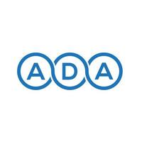 ada-Brief-Logo-Design auf weißem Hintergrund. ada kreative Initialen schreiben Logo-Konzept. ada Briefgestaltung. vektor