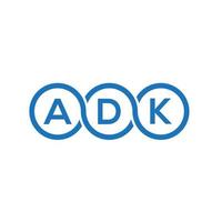 adk-Brief-Logo-Design auf weißem Hintergrund. adk kreative Initialen schreiben Logo-Konzept. adk Briefgestaltung. vektor