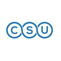 csu-Brief-Logo-Design auf schwarzem Hintergrund. csu kreative Initialen schreiben Logo-Konzept. csu Briefgestaltung. vektor