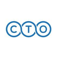 CTO-Brief-Logo-Design auf schwarzem Hintergrund. cto kreative Initialen schreiben Logo-Konzept. cto Briefgestaltung. vektor