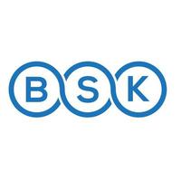 bsk-Brief-Logo-Design auf weißem Hintergrund. bsk kreative Initialen schreiben Logo-Konzept. bsk Briefgestaltung. vektor