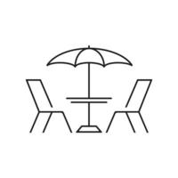 Regenschirm Tisch Meer Logo Vektor