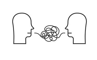 trasig kommunikation två personer koncept illustration vektor