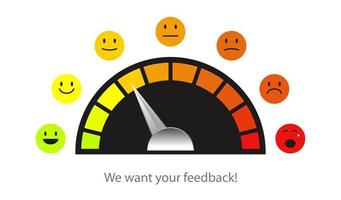 feedback skala emoji koncept illustration vektor