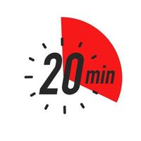 20 minuter timersymbol färgstil vektor