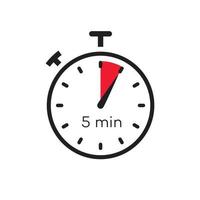 5 minuter timer vektor symbol färg stil