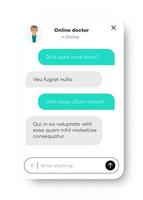 Online-Arzt-Chat-Fenster für Website und mobile App vektor