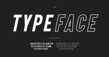 vektor teckensnitt set fet kontur kursiv stil trendig typografi