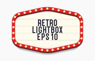 Retro-Lightbox-Vektor realistische 3D-Vorlage mit Glühbirne vektor