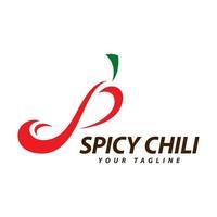chili logotyp vektor kryddig mat symbol mall