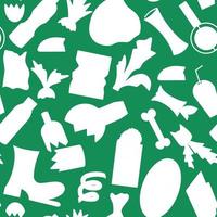Silhouetten Müll Artikel auf grünem Hintergrund Musterdesign vektor