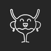 fröhliches Emoji-Kreidesymbol für die Harnblase. gesunde Harnwege. Gesundheit der Harnwege. isolierte vektortafelillustration vektor