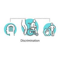 Symbol für das Konzept der Diskriminierung von Behinderungen. Ableism Idee dünne Linie Abbildung. Vorurteile gegenüber behinderten Menschen. Vektor isoliert Umrisszeichnung