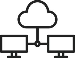 Symbol für freigegebene Cloud-Linie vektor