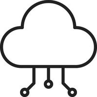 Symbol für die Cloud-Datenverteilungslinie vektor