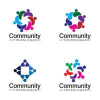 Community-Logo-Designvorlage für Teams oder Gruppen. Netzwerk- und Social-Icon-Design vektor