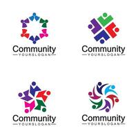 Community-Logo-Designvorlage für Teams oder Gruppen. Netzwerk- und Social-Icon-Design vektor